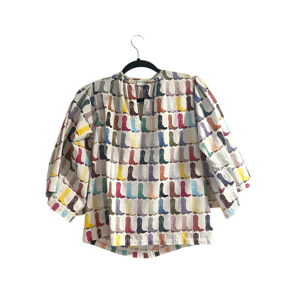 Brooke Wright Rainbow Boots Blouse